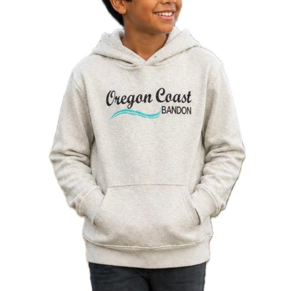 Rag Wear USA. Heather Gray Oregon Coast Hooded Sweat Shirt. Boys Size Small.